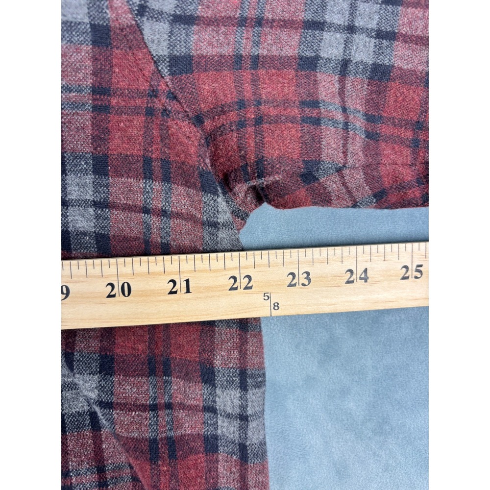 Lands End Mens Red Plaid Long Sleeve Polo Shirt Size 42-44 Regular - Picture 6 of 10